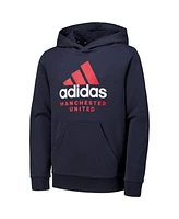 Adidas Big Boys and Girls Gray Manchester United Dna Pullover Hoodie