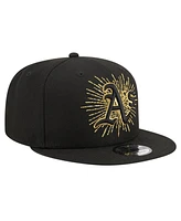 New Era Men's Black Oakland Athletics Metallic Logo 9FIFTY Snapback Hat