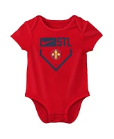 Nike Baby Red St. Louis Cardinals 2024 City Connect Three-Piece Bodysuit Set