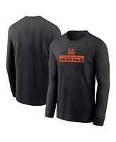 Nike Men's Black Cincinnati Bengals Sideline Performance Long Sleeve T-Shirt