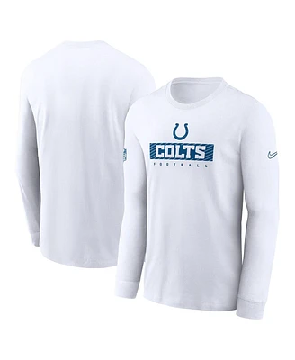 Nike Men's White Indianapolis Colts Sideline Performance Long Sleeve T-Shirt