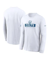 Nike Men's White Indianapolis Colts Sideline Performance Long Sleeve T-Shirt