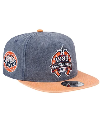 New Era Men's Navy/Orange Houston Astros 1986 Mlb All-Star Game Pigment Dye Golfer Snapback Hat