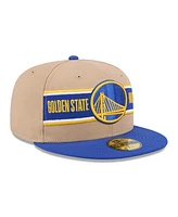 New Era Men's Tan/Royal Golden State Warriors 2024 Nba Draft 59FIFTY Fitted Hat