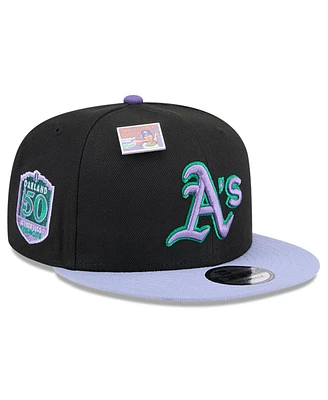 New Era Men's Black/Purple Oakland Athletics Grape Big League Chew Flavor Pack 9FIFTY Snapback Hat