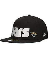 New Era Men's Black Jacksonville Jaguars Checkered Undervisor 59FIFTY Fitted Hat