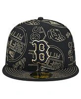 New Era Men's Black Boston Red Sox 59FIFTY Day Allover Fitted Hat