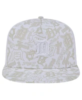 New Era Men's White Detroit Tigers Logo Dunes A-Frame Trucker 9FIFTY Snapback Hat