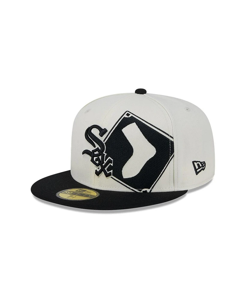 New Era Men's Cream/Black Chicago White Sox Lonestar 59FIFTY Fitted Hat