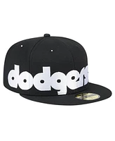 New Era Men's Black Los Angeles Dodgers Checkered Undervisor 59FIFTY Fitted Hat