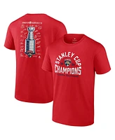 Fanatics Men's Red Florida Panthers 2024 Stanley Cup Champions Signature Roster T-Shirt