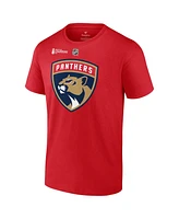 Fanatics Men's Carter Verhaeghe Red Florida Panthers 2024 Stanley Cup Champions Authentic Stack Name Number T-Shirt