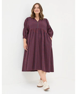 FatFace Women's Ceil Gingham Midi Dress