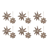 Slickblue Wood Bead Snowflake Ornament (Set of 12)