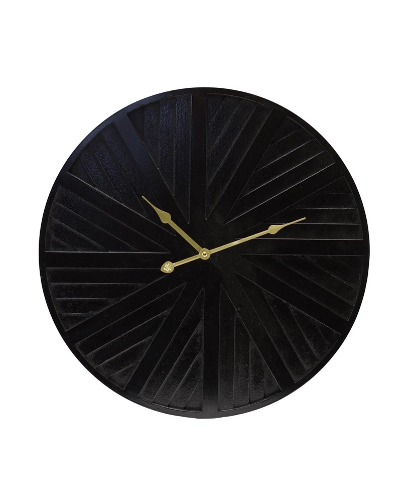 Slickblue Modern Wood Wall Clock With Gold Hands