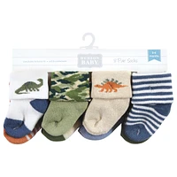 Hudson Baby Boys Cotton Rich Newborn and Terry Socks, Dinosaur Explorer, 0-6 Months