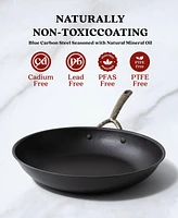 Alva Artist 11" Premium Carbon Steel Skillet - Non-Toxic Hammered Frying Pan
