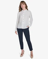 Tommy Hilfiger Women's Lace-Trim Ruffled Blouse