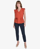 Tommy Hilfiger Women's Smocked Peplum Blouse