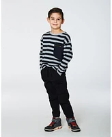 Deux par Toddler Boys Striped Rib T-Shirt Black - Toddler|Child