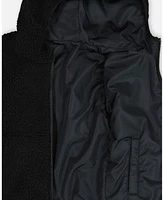 Deux par Deux Toddler Boys Reversible Sherpa Jacket Black - Toddler|Child