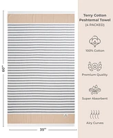 American Soft Linen Peshtemal 100% Turkish Cotton 4-Pack Beach Towels, 35" x 60"