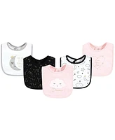 Hudson Baby Infant Girl Cotton Bibs, Dreamer, One Size