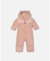 Deux par Baby Girls One Piece Plush Pink