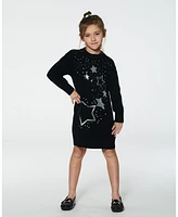 Deux par Big Girls Knitted Dress With Sequins Black