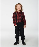 Deux par Baby Boys French Terry Jogger Pants Black Denim