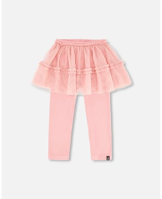 Deux par Baby Girls Leggings With Tulle Skirt Pink