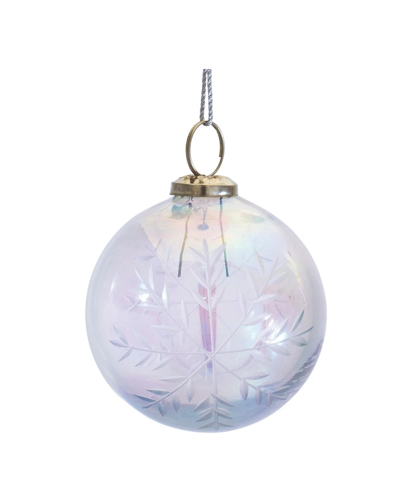 Slickblue Etched Glass Ball Ornament (Set of 6)