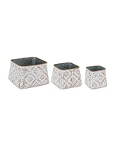 Slickblue Set of 3 Metal Box Planters