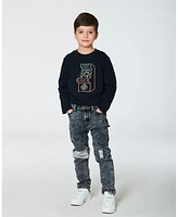 Deux par Toddler Boys Long Sleeve T-Shirt With Print Black - Toddler|Child