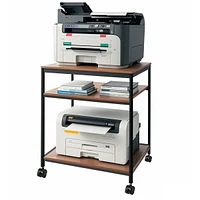 Sugift Large Printer Stand, 23.6" W x 18.9" D x 31.5" H Large Printer Table with Adjustable Storage Shelf, 3 Tier Rolling Printer Cart