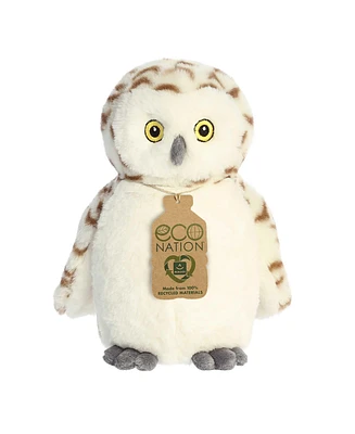 Aurora Small Snowy Owl Eco Nation Eco-Friendly Plush Toy White 9"