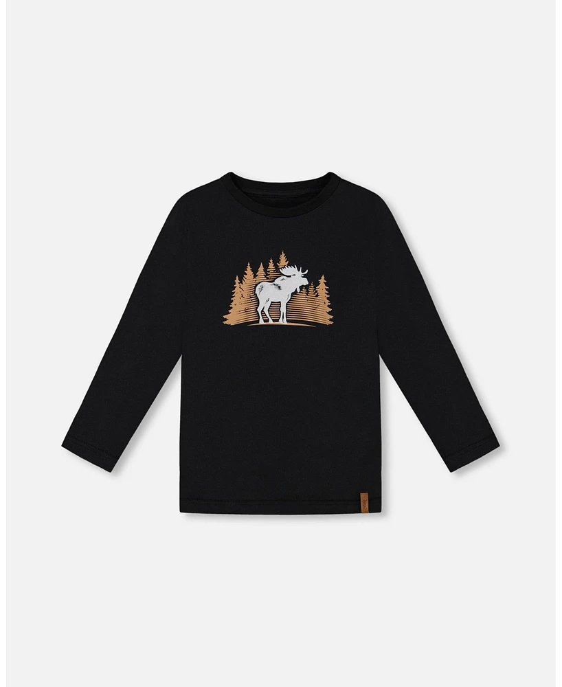 Deux par Baby Boys T-Shirt With Moose Print