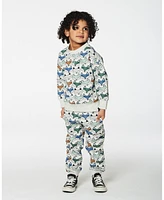 Deux par Toddler Boys Printed Fox Fleece Sweatpants Gray Mix - Toddler|Child