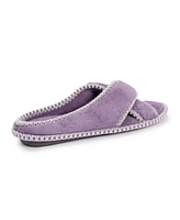 Muk Luks Women's Ada Crossband Slipper, Lilac, Large