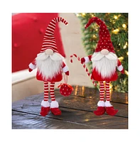 Slickblue Plush Standing Holiday Christmas Elf Gnome Decor (Set of 2)