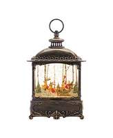 Slickblue Led Snow Globe Lantern With Santa's Sleigh Scene 12.25"h