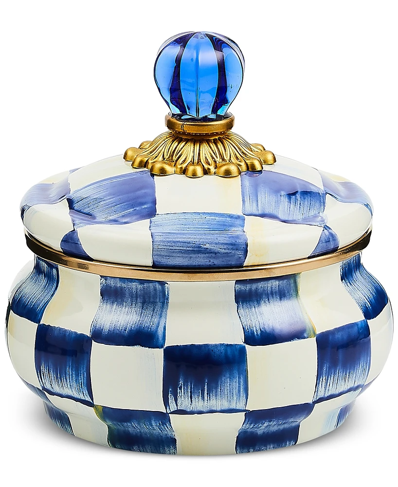 Mackenzie-Childs Royal Check Enameled Steel Squashed Pot