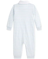 Polo Ralph Lauren Baby Striped Cotton Jersey Coverall