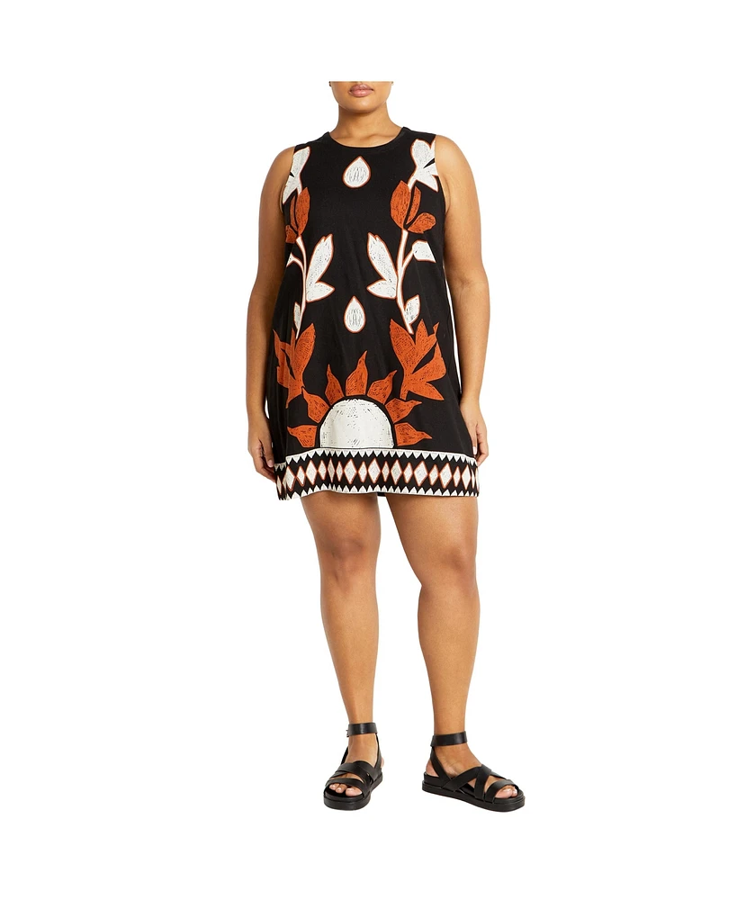 City Chic Plus Nala Print Dress