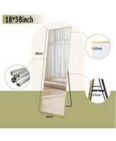 Homlux Rectangular Free Stand Mirror 18"x58" in Gold