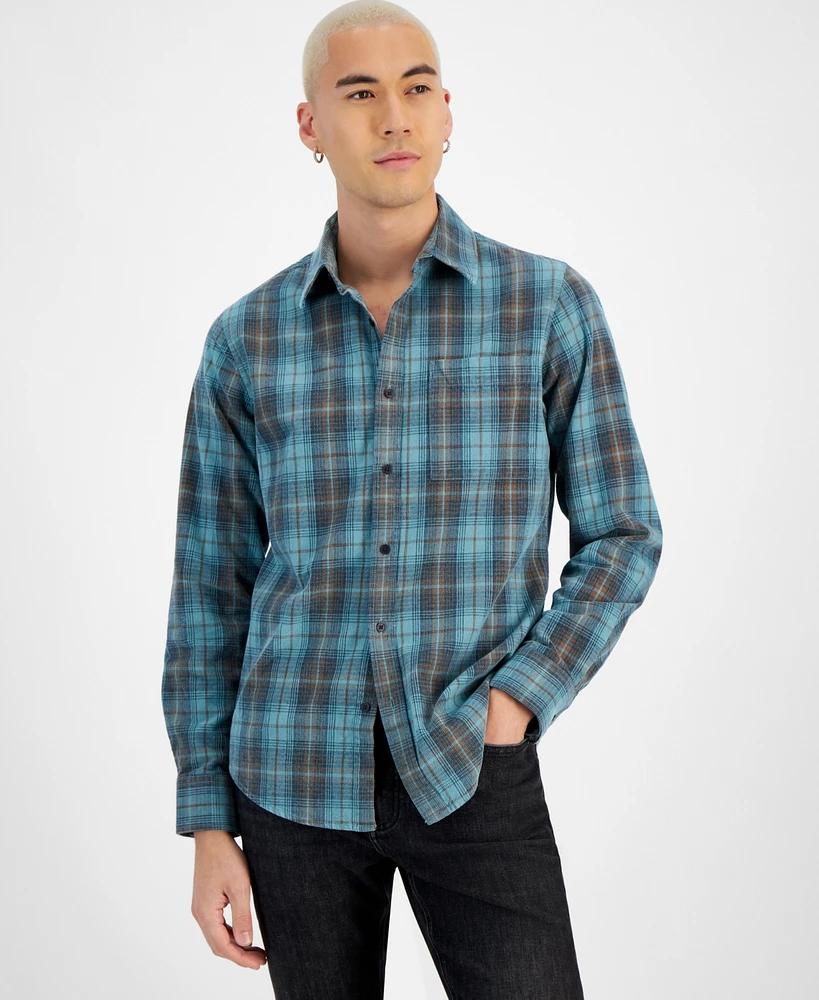 Sun + Stone Men's Leif Plaid Corduroy Shirt, Created for Macy's