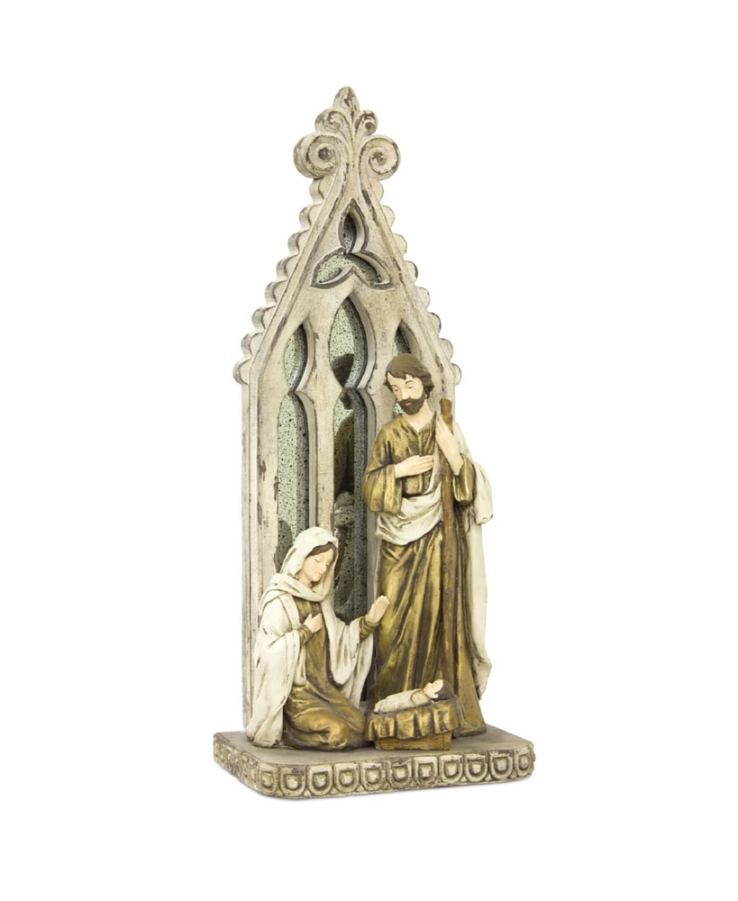 Slickblue Holy Family Nativity Arch With Gold Accents 19.25"h