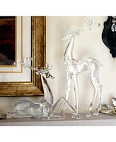 Slickblue Modern Clear Acrylic Holiday Deer Figurine (Set of 2)