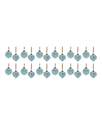 Slickblue Frosted Scallop Glass Ornaments (Set of 12): Elegant Holiday Decor