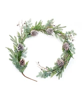Slickblue Set of 2 Juniper and Pine Garlands: Festive Greenery for Holiday Decor